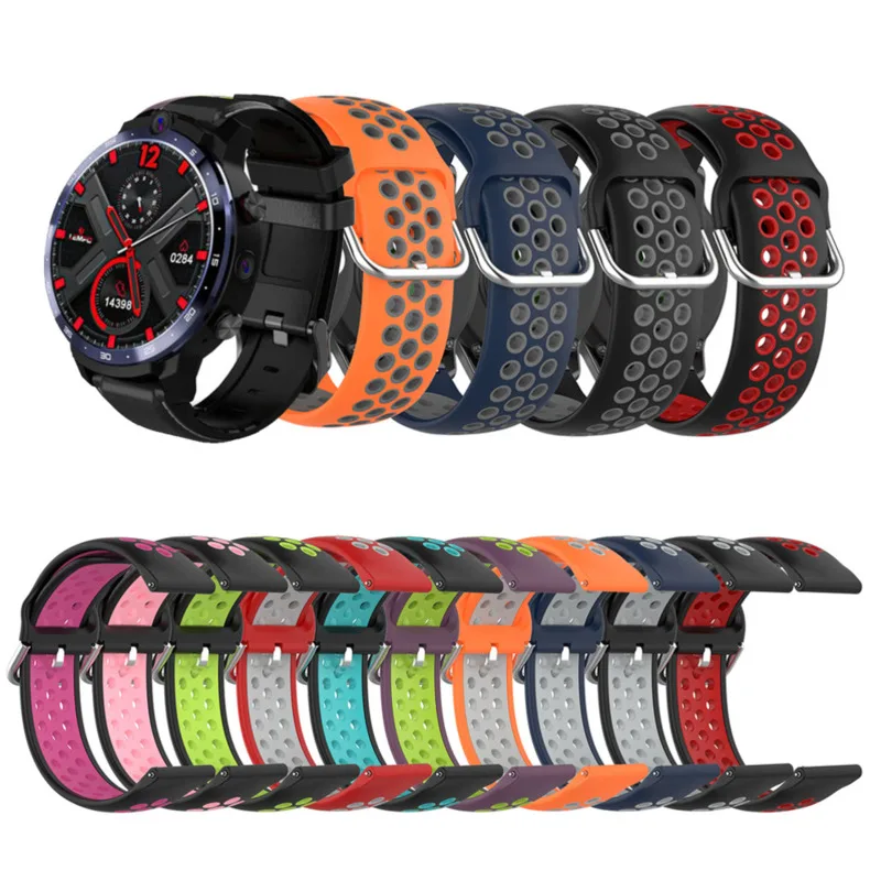 Премиум двухцветная круглое отверстие резиновый ремешок для часов Xiaomi Huami Amazfit GTS