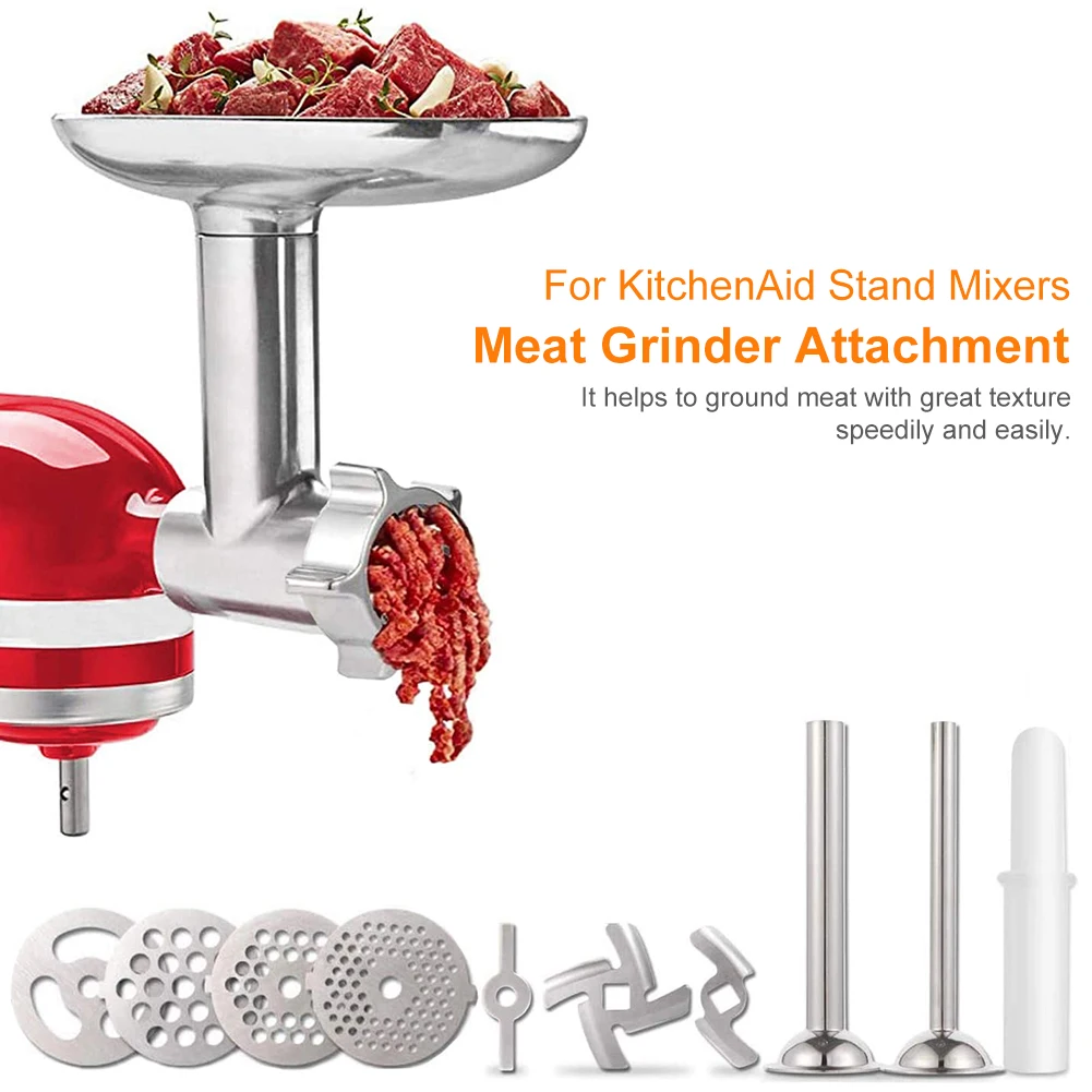 2021 New Stainless Steel Meat Grinder Attachement Meat Mincer Sausage Stuffer Accessories For Kit-chen-Aid Stand Mixers
2021 New Stainless Steel Meat Grinder Attachement Meat Mincer Sausage Stuffer Accessories For Kit-chen-Aid Stand Mixers