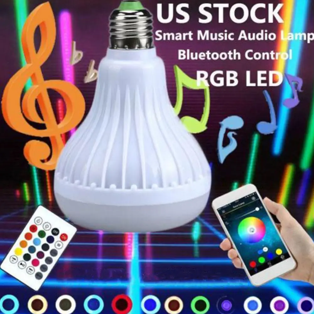 LED Music Bulb LED Loudspeaker LED Speaker Colorful Portable Smart MINI E27 Wireless Bluetooth 4.0 RGB Bar Gift Home Lamp Audio
LED Music Bulb LED Loudspeaker LED Speaker Colorful Portable Smart MINI E27 Wireless Bluetooth 4.0 RGB Bar Gift Home Lamp Audio