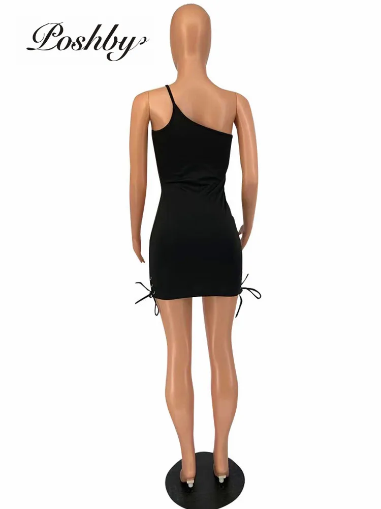 Poshby One Shoulder Bandage Mini Summer Dress Sexy Sleeveless Spaghetti Strap Club Party Ruched Dress 2021 Women High Streetwear 
Poshby One Shoulder Bandage Mini Summer Dress Sexy Sleeveless Spaghetti Strap Club Party Ruched Dress 2021 Women High Streetwear
