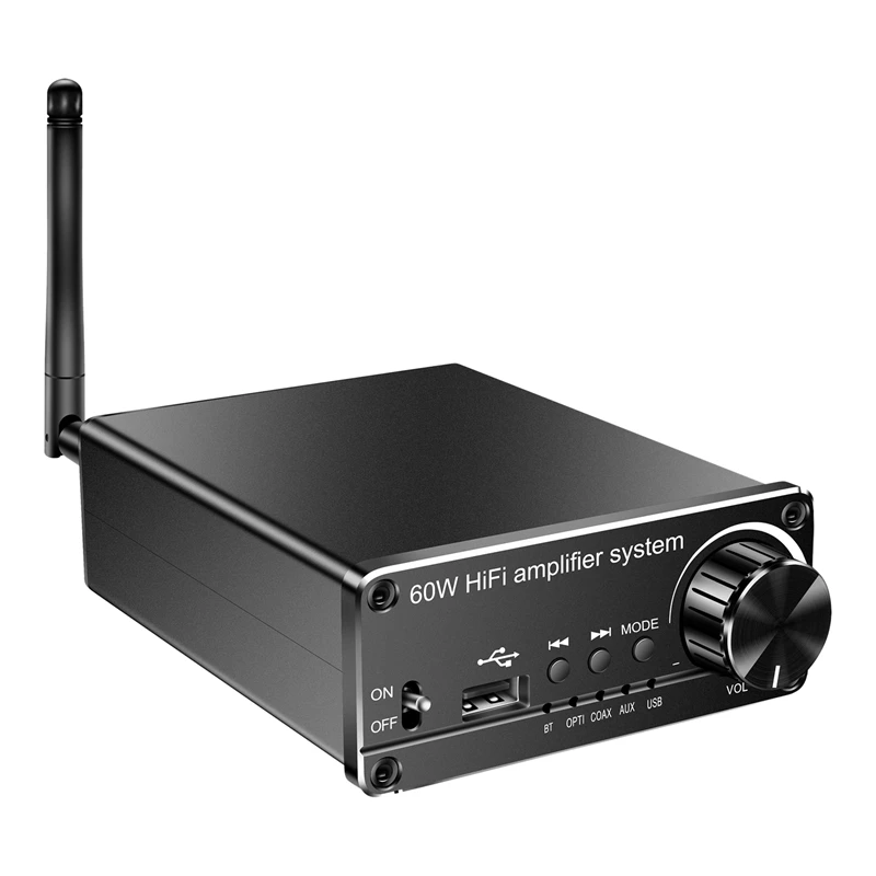 Мини усилитель мощности Hi-Fi с регулировкой громкости, маленький усилитель мощности Hi-Fi 60 Вт, Bluetooth 5,0, двухканальный стерео (вилка стандарта Е...
Мини усилитель мощности Hi-Fi с регулировкой громкости, маленький усилитель мощности Hi-Fi 60 Вт, Bluetooth 5,0, двухканальный стерео (вилка стандарта Е...