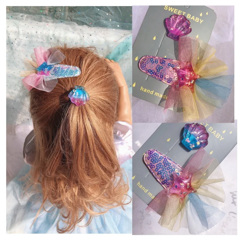 Korean Girls Gradient Color Shiny Shell Starfish Mermaid Series Hair Clip Baby Water Drop BB Edge Head Clip
Korean Girls Gradient Color Shiny Shell Starfish Mermaid Series Hair Clip Baby Water Drop BB Edge Head Clip