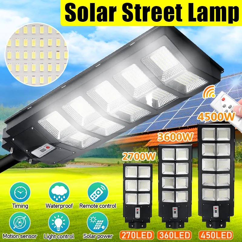 4500/3600/2700W LED Solar Light Outdoor Solar Lamp Radar PIR Motion Sensor Remote Control Lamp Garden Waterproof Street Light
4500/3600/2700W LED Solar Light Outdoor Solar Lamp Radar PIR Motion Sensor Remote Control Lamp Garden Waterproof Street Light