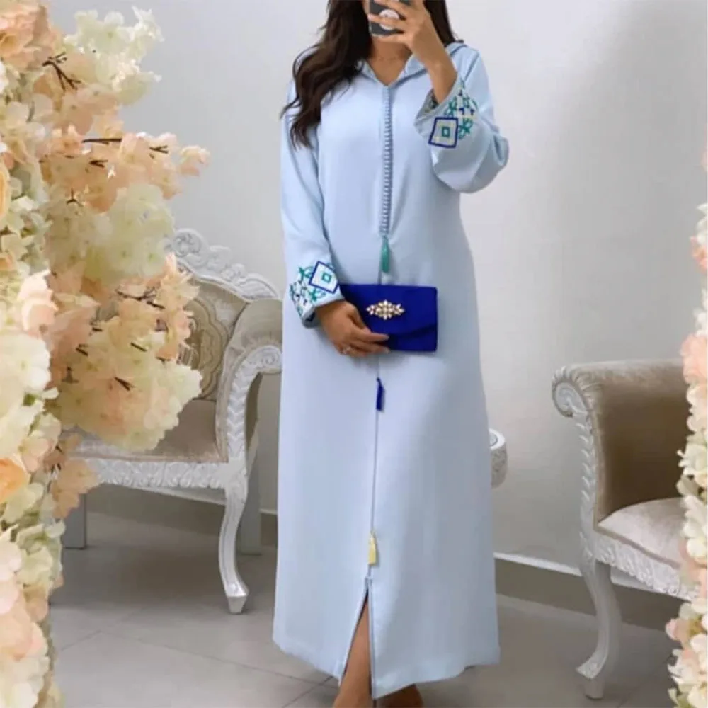 Dubai Abaya Kaftan Jellaba Dress Embroidery Floral Hooded Women Islamic Fashion Elegant Long Dresses Muslim Femme Moroccan 2022
Dubai Abaya Kaftan Jellaba Dress Embroidery Floral Hooded Women Islamic Fashion Elegant Long Dresses Muslim Femme Moroccan 2022