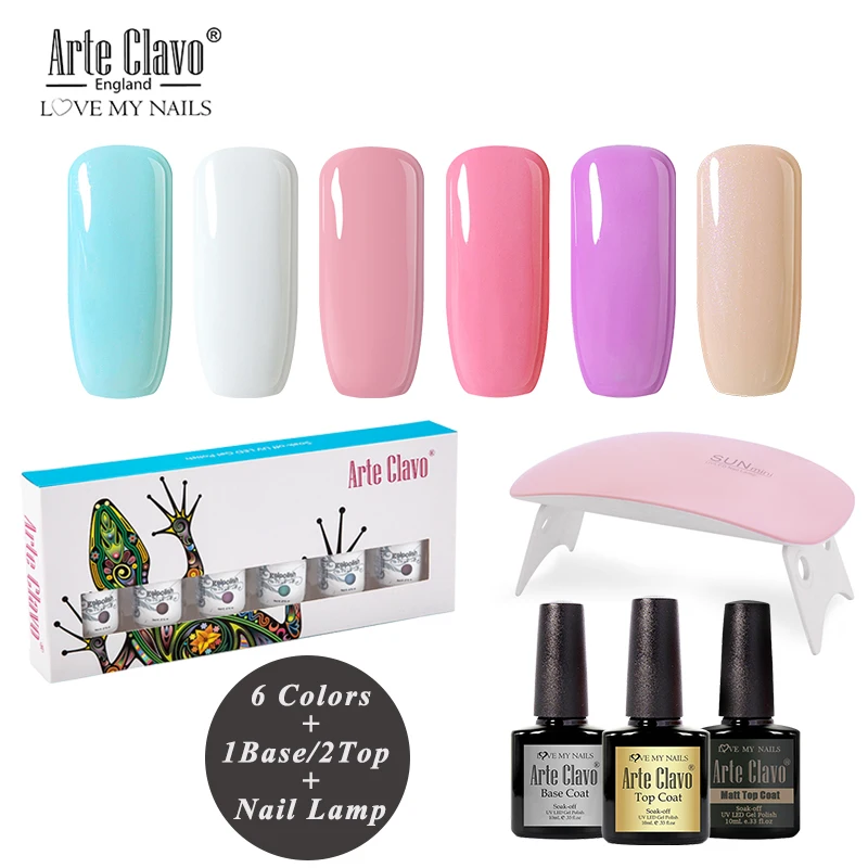 Arte Clavo 8ml Gel Nail Polish Kit Led Lamp Manicure Set Nail Art Tool Soak Off 6pcs Gift Box Top Base Matt Top Coat Gel Nail
Arte Clavo 8ml Gel Nail Polish Kit Led Lamp Manicure Set Nail Art Tool Soak Off 6pcs Gift Box Top Base Matt Top Coat Gel Nail
