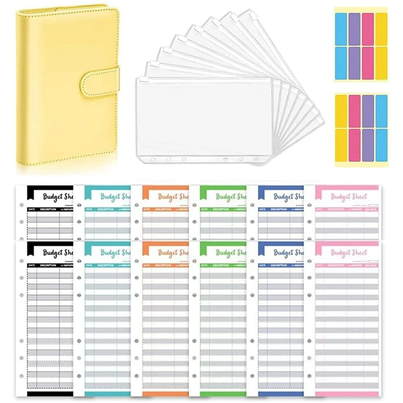 A6 PU Leather Budget Binder With Zipper Envelopes, Macarone Color Ring Budget Binder With For Home School
A6 PU Leather Budget Binder With Zipper Envelopes, Macarone Color Ring Budget Binder With For Home School
