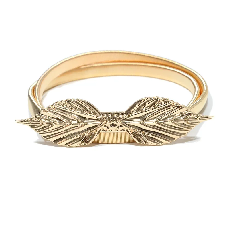 Women Mint Double Leaves Belt New Metal Buckle Gold Belts for Women Stretch Waistband Dress Jeans Fashion
Women Mint Double Leaves Belt New Metal Buckle Gold Belts for Women Stretch Waistband Dress Jeans Fashion