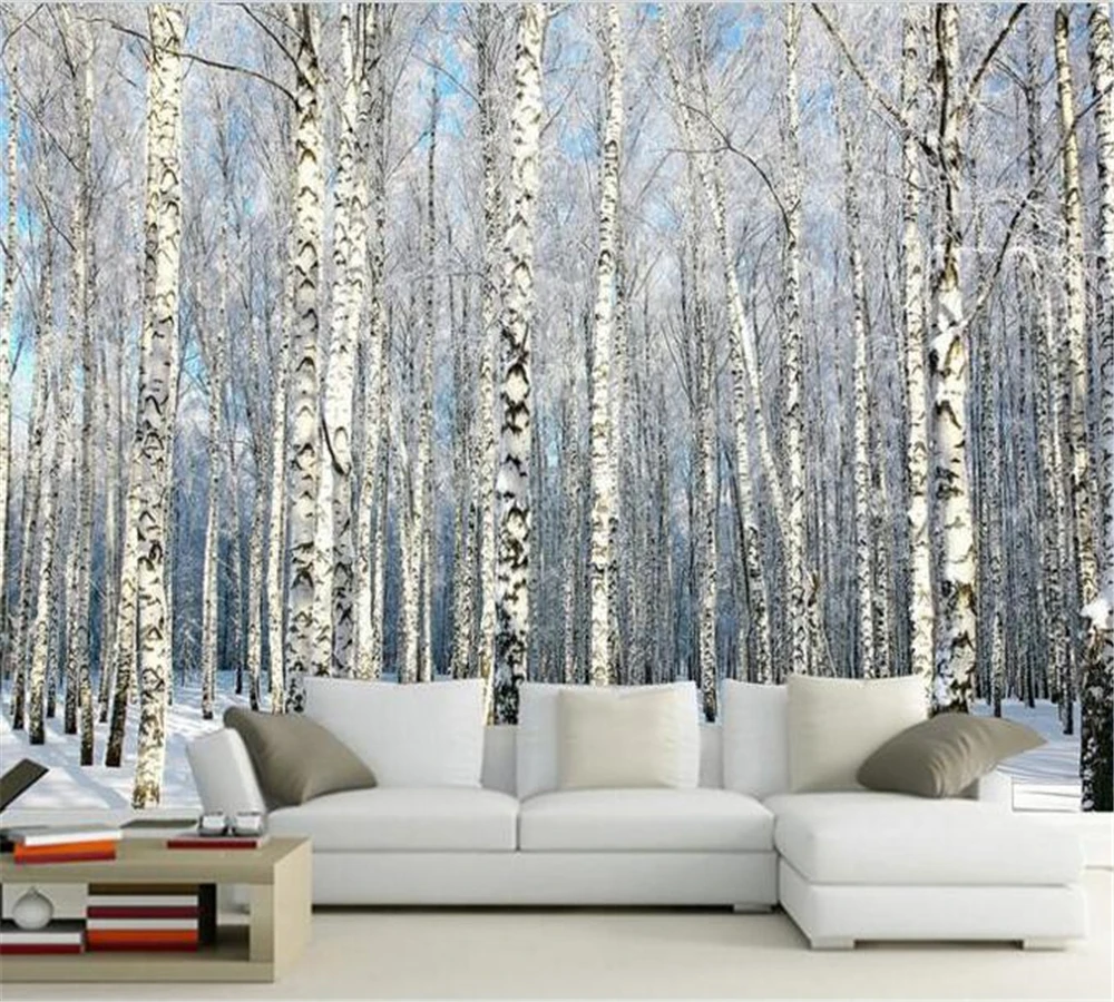 beibehang Modern fashion beautiful birch forest snow scene TV background wall custom lounge wallpaper mural home decoration
beibehang Modern fashion beautiful birch forest snow scene TV background wall custom lounge wallpaper mural home decoration
