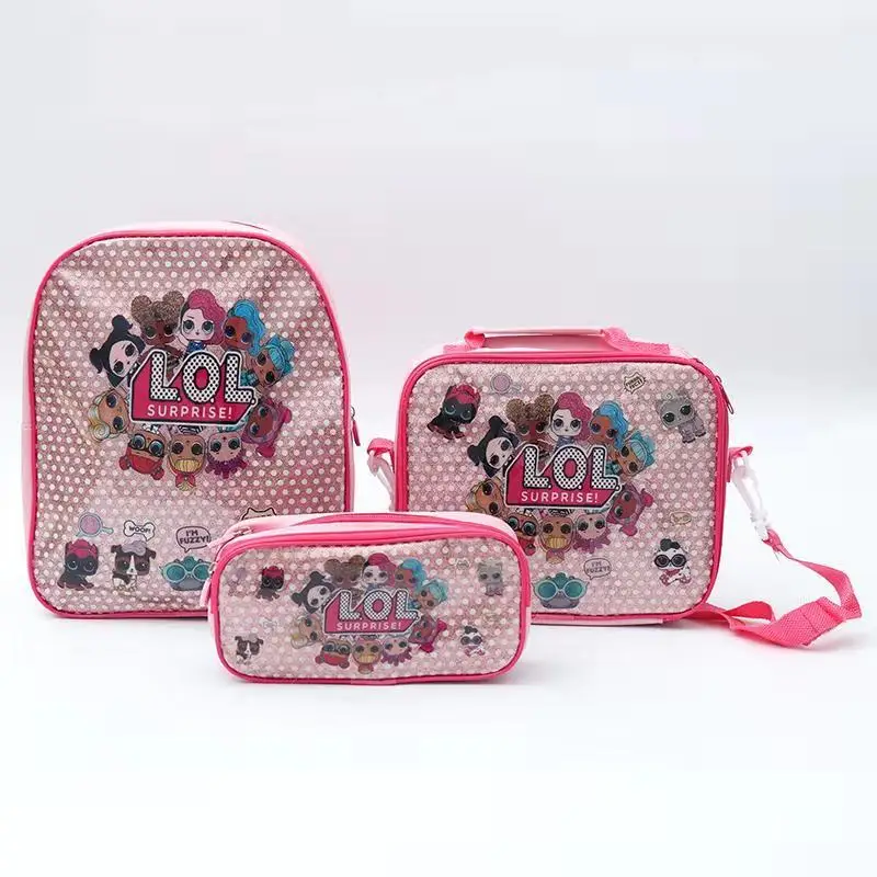 Original LOL surprise dolls mochila bag lunch box pencil box set Children's School cute cartoon Anime kids Backpack Kindergarten
Original LOL surprise dolls mochila bag lunch box pencil box set Children's School cute cartoon Anime kids Backpack Kindergarten