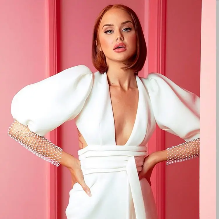 Женское платье с v-образным вырезом, элегантное черное платье с коротким рукавом, бандажное платье, 2020 
Женское платье с v-образным вырезом, элегантное черное платье с коротким рукавом, бандажное платье, 2020