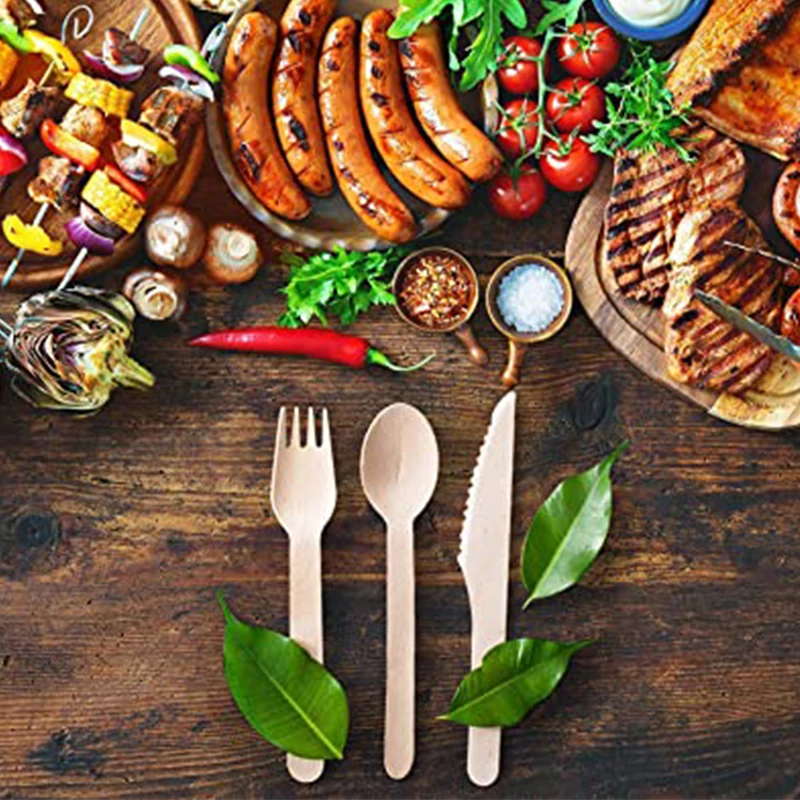 300Pcs Disposable Wooden Cutlery Set Home Party Dessert Spoons Knives Forks Dining Tableware
300Pcs Disposable Wooden Cutlery Set Home Party Dessert Spoons Knives Forks Dining Tableware