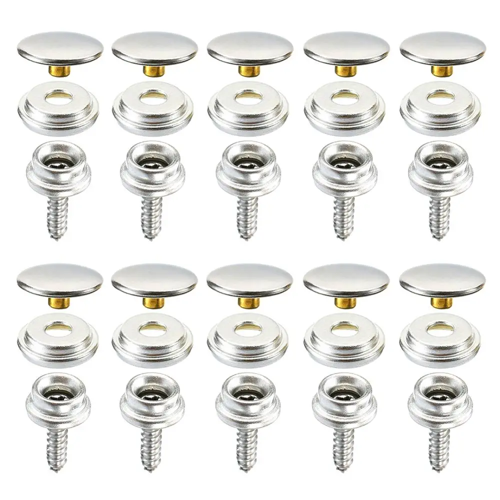 75 Pcs/Set Steel Fasteners Caps Screw Press Studs Button Snaps Canvas Tent Clothing Tool Kit For Marine Boat Cover Awnings | Автомобили и