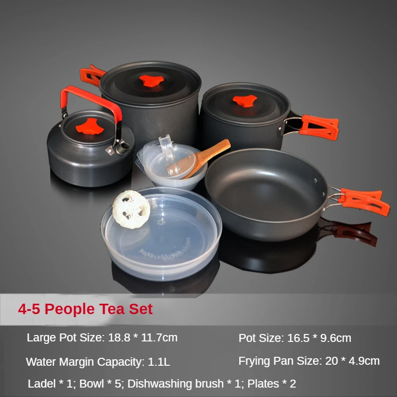 Camping Cookware Set Outdoor Aluminum Cookware kettle Frying Pan Travel Hiking Picnic Barbecue Tableware Equipment
Camping Cookware Set Outdoor Aluminum Cookware kettle Frying Pan Travel Hiking Picnic Barbecue Tableware Equipment