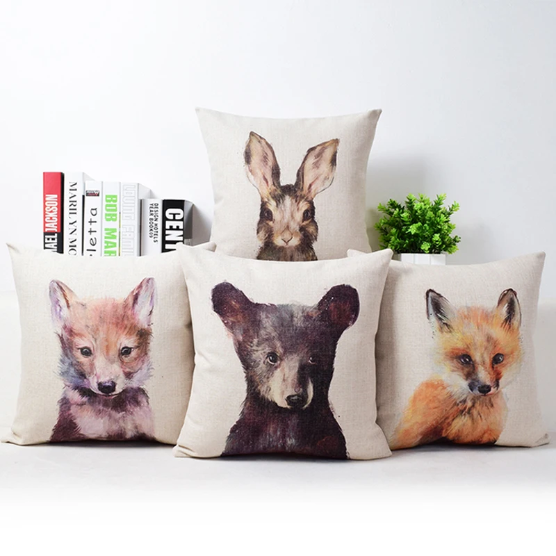 Watercolor Dog Cushion Home Decorative Rabbit Fox Throw Pillow Case Animal Park Lovely Sofa Chair Waist Pillow Cover
Watercolor Dog Cushion Home Decorative Rabbit Fox Throw Pillow Case Animal Park Lovely Sofa Chair Waist Pillow Cover