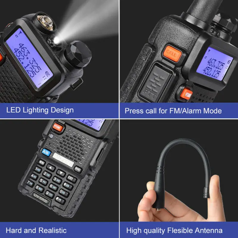 Двухдиапазонная рация Baofeng 2021 III VHF UV-5R-136 МГц/174-220 МГц и UHF 260-400 Любительский