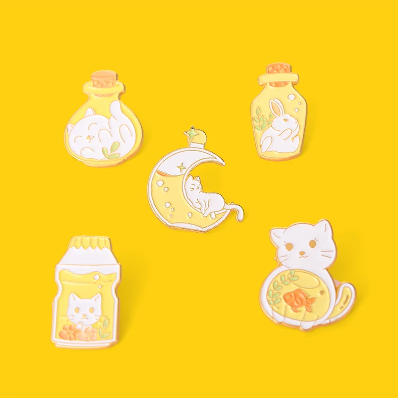 Kitties in Box Enamel Pin Rabbit Fish in Glass bot Brooches Custom Decoration Backpack Clothes Cartoon Badge Gift for Friends
Kitties in Box Enamel Pin Rabbit Fish in Glass bot Brooches Custom Decoration Backpack Clothes Cartoon Badge Gift for Friends