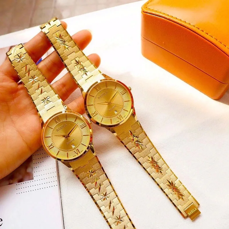 Brass band not fade 2021 high quality new men's watch steel strap gold plating calendar quartz watch gold retro carving
Brass band not fade 2021 high quality new men's watch steel strap gold plating calendar quartz watch gold retro carving