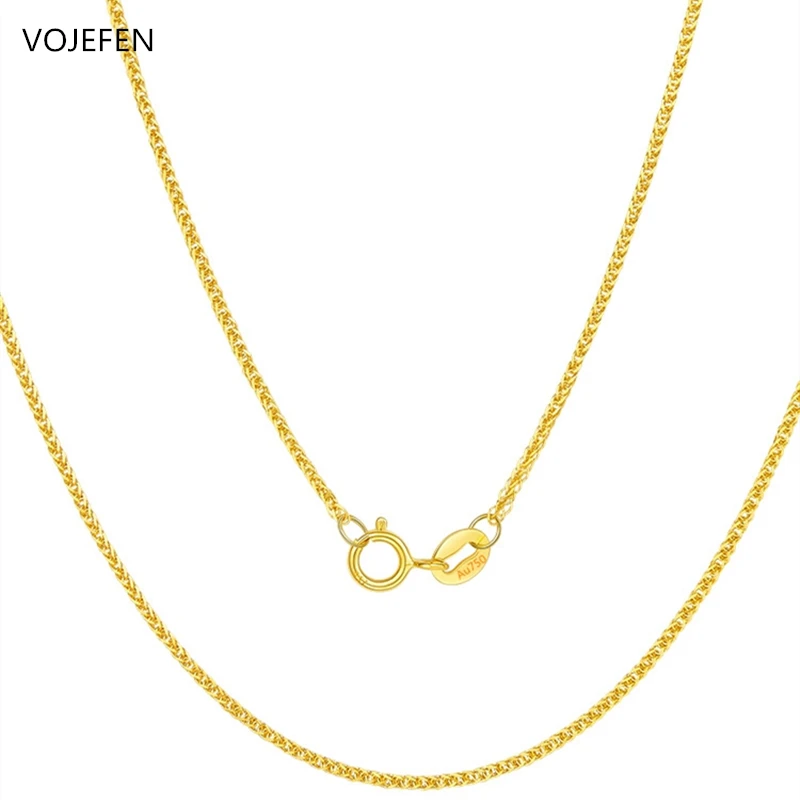 VOJEFEN Solid Gold 18k Choker Necklace Chopin Chain Link Fine Jewelry (Yellow Gold, Rose Gold) Elegant Womens Necklaces Female
VOJEFEN Solid Gold 18k Choker Necklace Chopin Chain Link Fine Jewelry (Yellow Gold, Rose Gold) Elegant Womens Necklaces Female