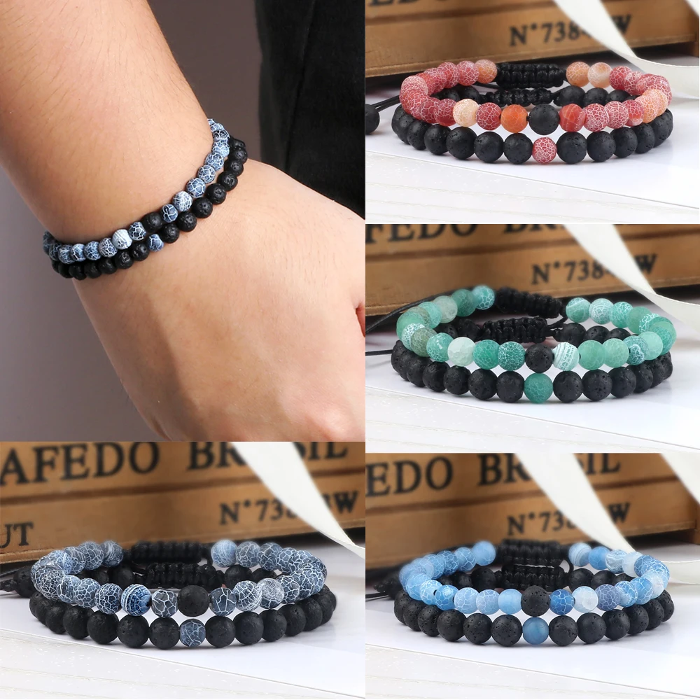 2pcs/set Multi-color Natural Weathered Stone Beaded Bracelets Handmade Braided Strand Bracelets&Bangles Women Men Rock Jewelry 
2pcs/set Multi-color Natural Weathered Stone Beaded Bracelets Handmade Braided Strand Bracelets&Bangles Women Men Rock Jewelry