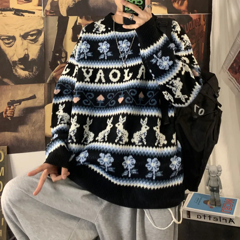 Autumn Winter Printed Sweater Men's Fashion Loose Men's Sweater Korean Casual Pullover Sweater Men's Streetwear O-neck Sweater
Autumn Winter Printed Sweater Men's Fashion Loose Men's Sweater Korean Casual Pullover Sweater Men's Streetwear O-neck Sweater