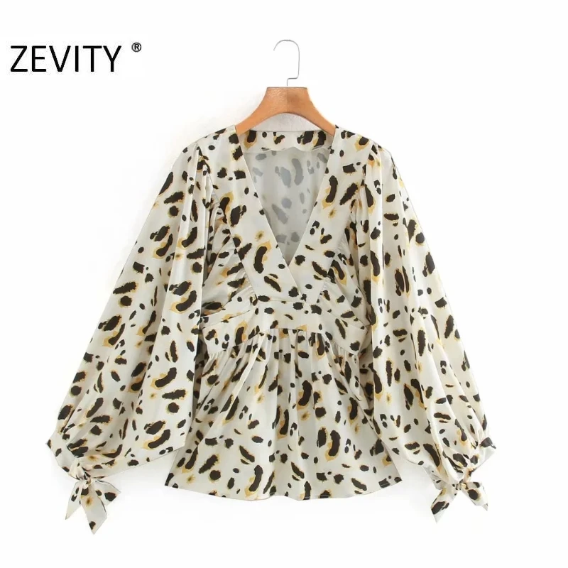 Zevity New Women Vintage V Neck Leopard Print Casual Smock Blouse Office Ladies Pleats Lantern Sleeve Kimono Shirts Tops LS7262
Zevity New Women Vintage V Neck Leopard Print Casual Smock Blouse Office Ladies Pleats Lantern Sleeve Kimono Shirts Tops LS7262