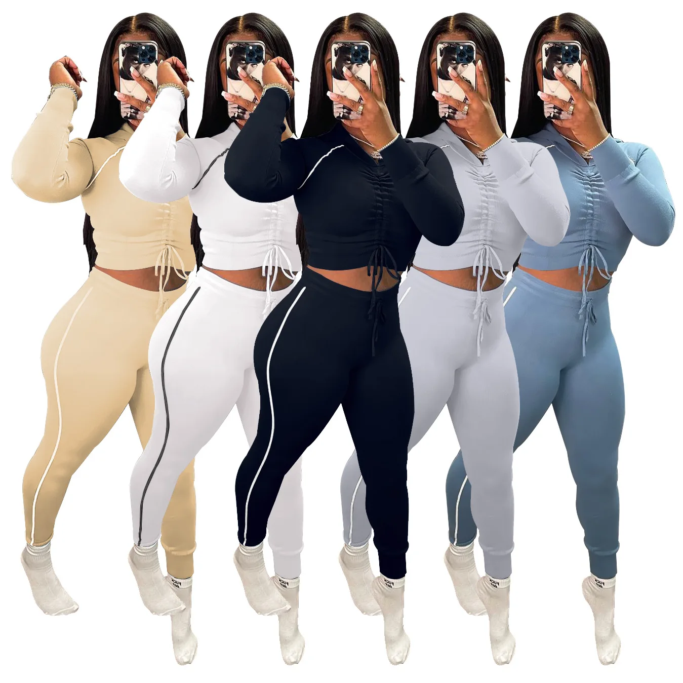 Casual Women Tracksuit Two Piece Set Has Stretch Skinny Sportsuit Macthing Suit Sportsuit Clothes For Women Outfit
Casual Women Tracksuit Two Piece Set Has Stretch Skinny Sportsuit Macthing Suit Sportsuit Clothes For Women Outfit