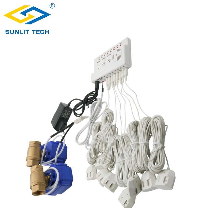 Water Leakage Sensor Alarm Aaginst Protection Flood Overflow For Smart House with 2pcs DN20 Valves and 8pcs Water Sensor Cables
Water Leakage Sensor Alarm Aaginst Protection Flood Overflow For Smart House with 2pcs DN20 Valves and 8pcs Water Sensor Cables