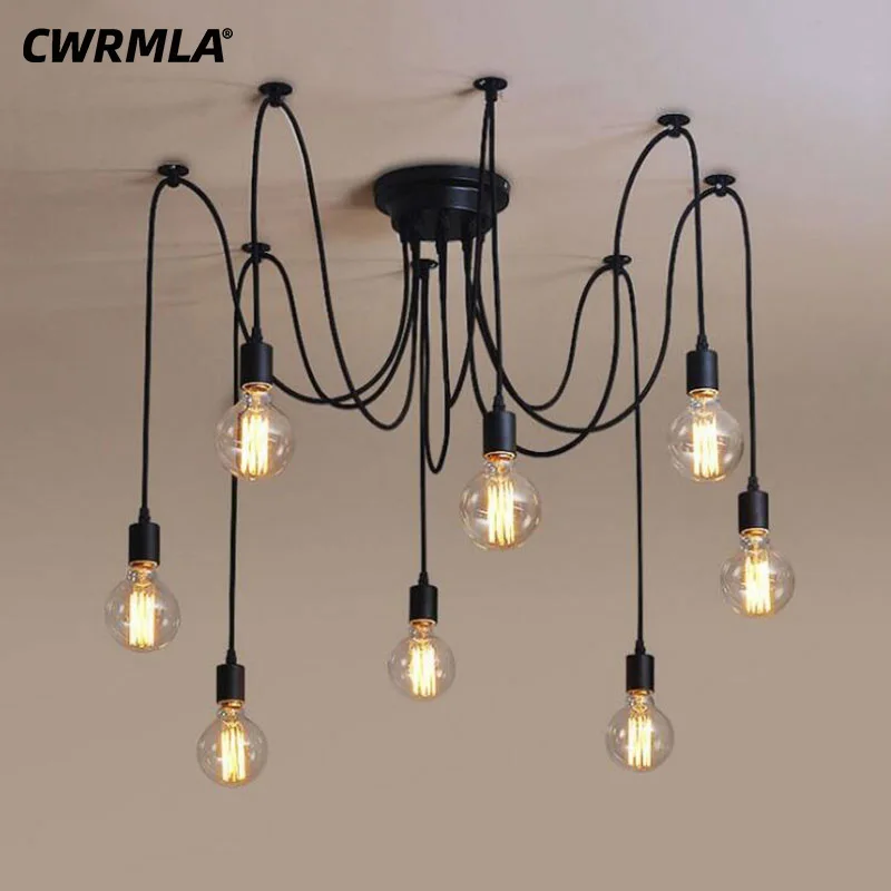 Nordic Retro Edison Bulb Light Chandelier Loft 3/5/6/8Head Adjustable E27 Spider Ceiling Lamp living room bar Pendant Lights
Nordic Retro Edison Bulb Light Chandelier Loft 3/5/6/8Head Adjustable E27 Spider Ceiling Lamp living room bar Pendant Lights