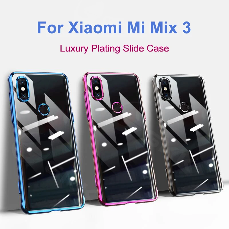 Прозрачный чехол с покрытием для Xiaomi Mi Mix 3 2 в 1 роскошная Противоударная защита
