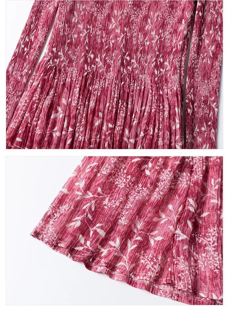 Temperament V-neck Printed Pleated Dress 2021 Autumn and Winter New Fashion Commuter
Temperament V-neck Printed Pleated Dress 2021 Autumn and Winter New Fashion Commuter