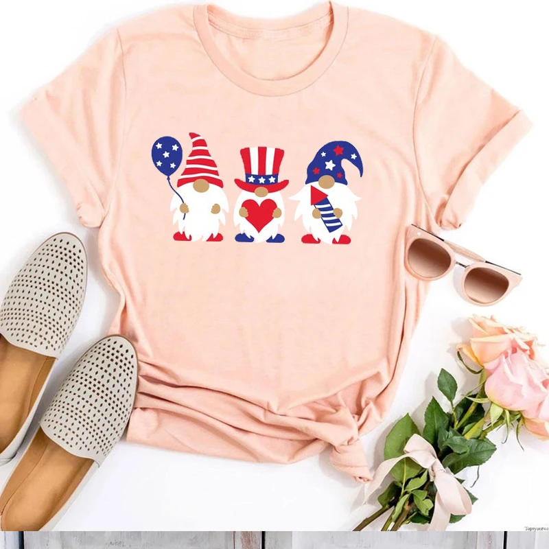 

4th of July Shirt American Flag Lips Freedom Tshirt Fourth of July Graphic Tees Women Patriotic Independence Day Clothes L