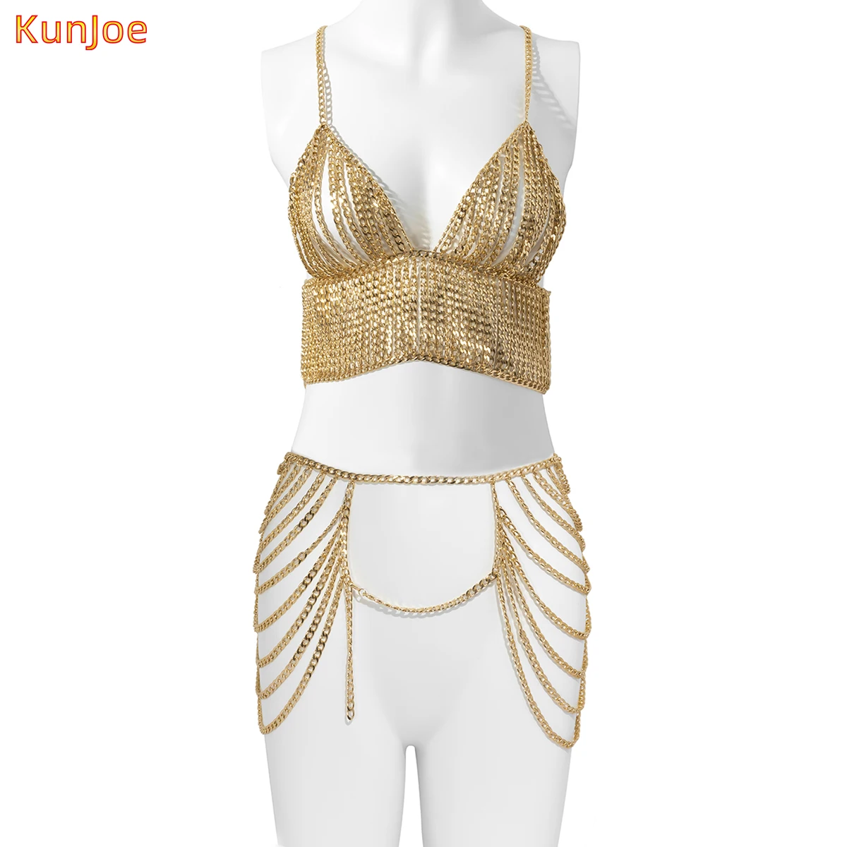 KunJoe Gothic Body Chain Two Piece Set Crop Tops and Shorts Handmade Metal Chain Punk 2 Piece Set for Women Sexy Rave Costume
KunJoe Gothic Body Chain Two Piece Set Crop Tops and Shorts Handmade Metal Chain Punk 2 Piece Set for Women Sexy Rave Costume