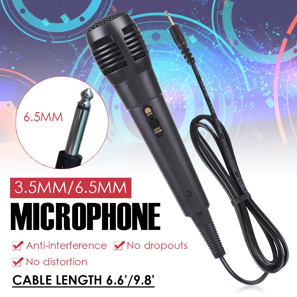 Wired Microphone for Karaoke with ON/OFF Switch, 3.5mm/6.5mm Connector, 6.6'/9.8' Cable
Wired Microphone for Karaoke with ON/OFF Switch, 3.5mm/6.5mm Connector, 6.6'/9.8' Cable