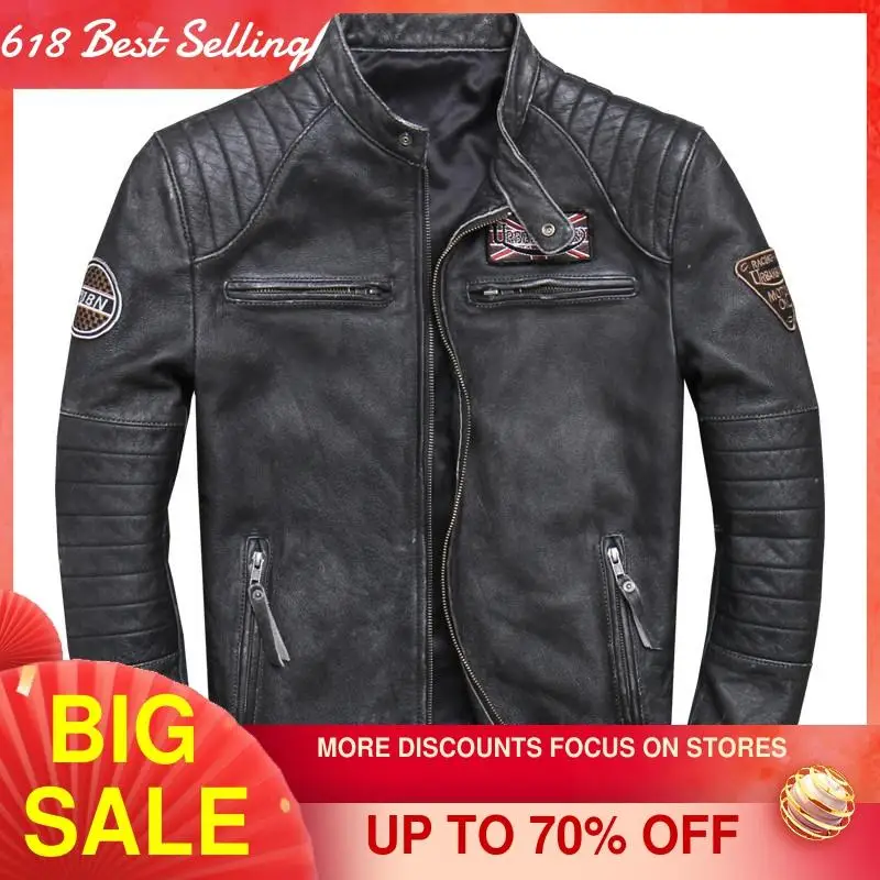 2021 Vintage Black Men Slim Fit Biker Leather Jacket Plus Size 4XL Genuine Cowhide Spring Motorcycle Natural Coat FREE SHIPPING
2021 Vintage Black Men Slim Fit Biker Leather Jacket Plus Size 4XL Genuine Cowhide Spring Motorcycle Natural Coat FREE SHIPPING