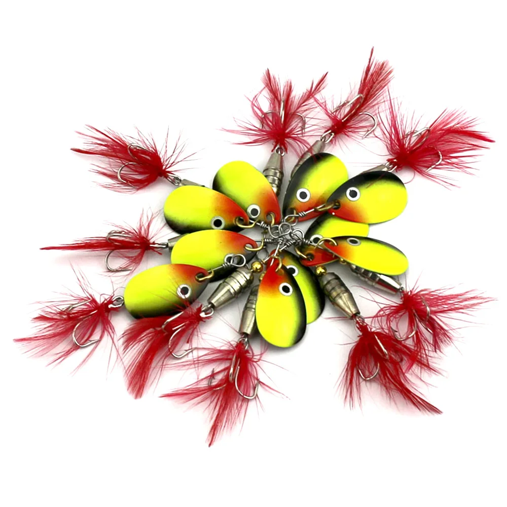 New Arrival Spinner Spoon Fishing Lures Feathered Hook Artificial Bait Metal Fishing Tackle Sequins Bait for Trout Bass
New Arrival Spinner Spoon Fishing Lures Feathered Hook Artificial Bait Metal Fishing Tackle Sequins Bait for Trout Bass