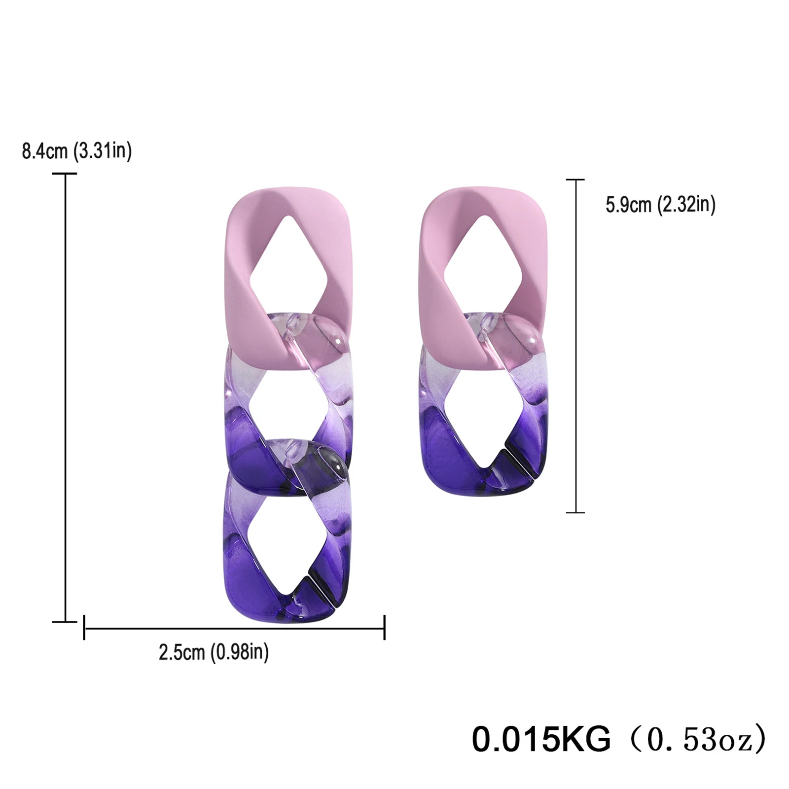 Fashion Rainbow Trendy Acrylic Jelly Color Link Chain Earrings Girls Women Transparent Dangle Drop Modern Party Earrings Jewelry
Fashion Rainbow Trendy Acrylic Jelly Color Link Chain Earrings Girls Women Transparent Dangle Drop Modern Party Earrings Jewelry
