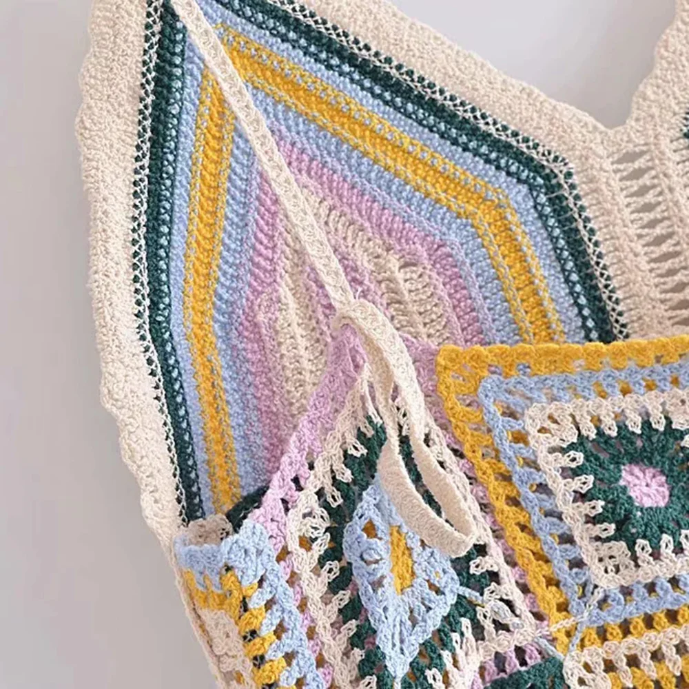 XEASY 2021 New Summer Women Vintage Beach Style Crochet Dress Female Fashion Slim Square Pattern V-Neck Sling Mini Dresses 
XEASY 2021 New Summer Women Vintage Beach Style Crochet Dress Female Fashion Slim Square Pattern V-Neck Sling Mini Dresses