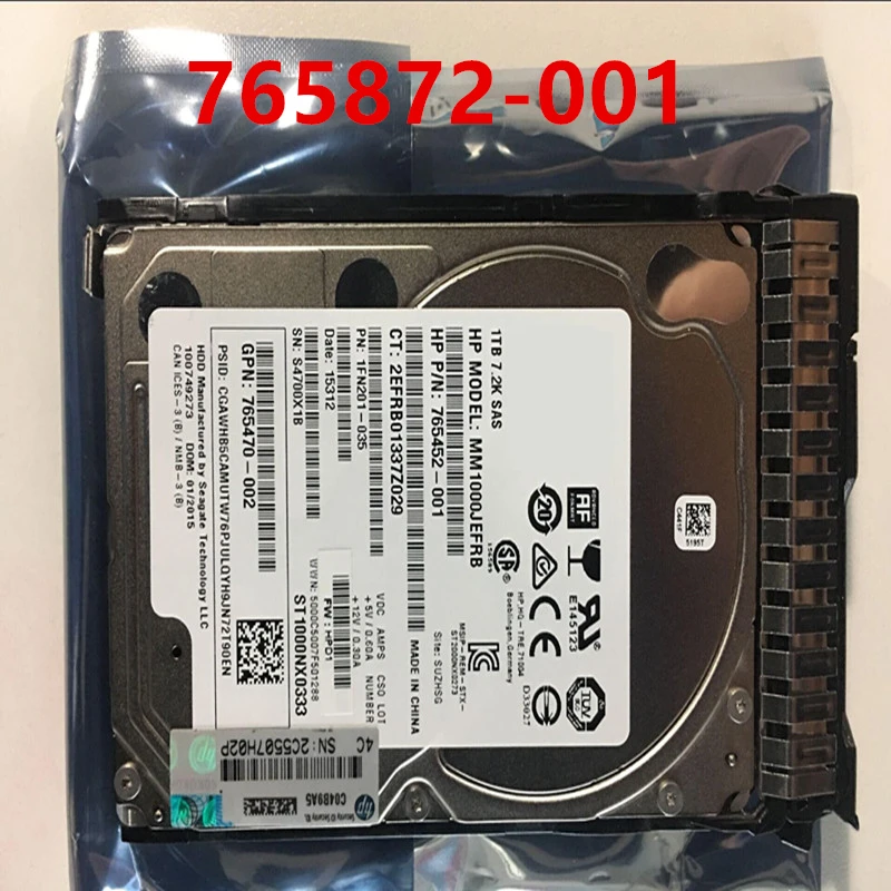 

Original New HDD For HP 1TB 2.5" SAS 12 Gb/s 64MB 7200RPM For Internal HDD For Server HDD For 765872-001 765464-B21