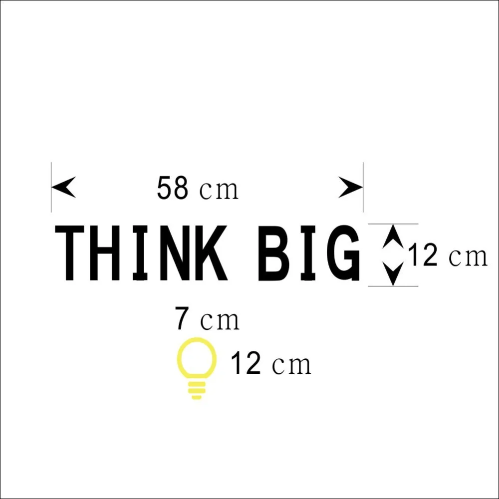 1 set Think big cute adesivo de parede wall sticker vinyl decal home room decor 8251Remonable wall stickers quote
1 set Think big cute adesivo de parede wall sticker vinyl decal home room decor 8251Remonable wall stickers quote