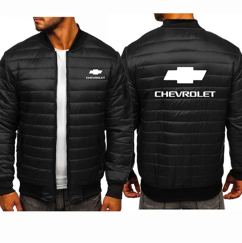 Men's Hoodie Cotton wool hoodie Chevrolet Motor Car Logo printing Winter fleece padded warm jacket Men's Hoodie Zip Jacket