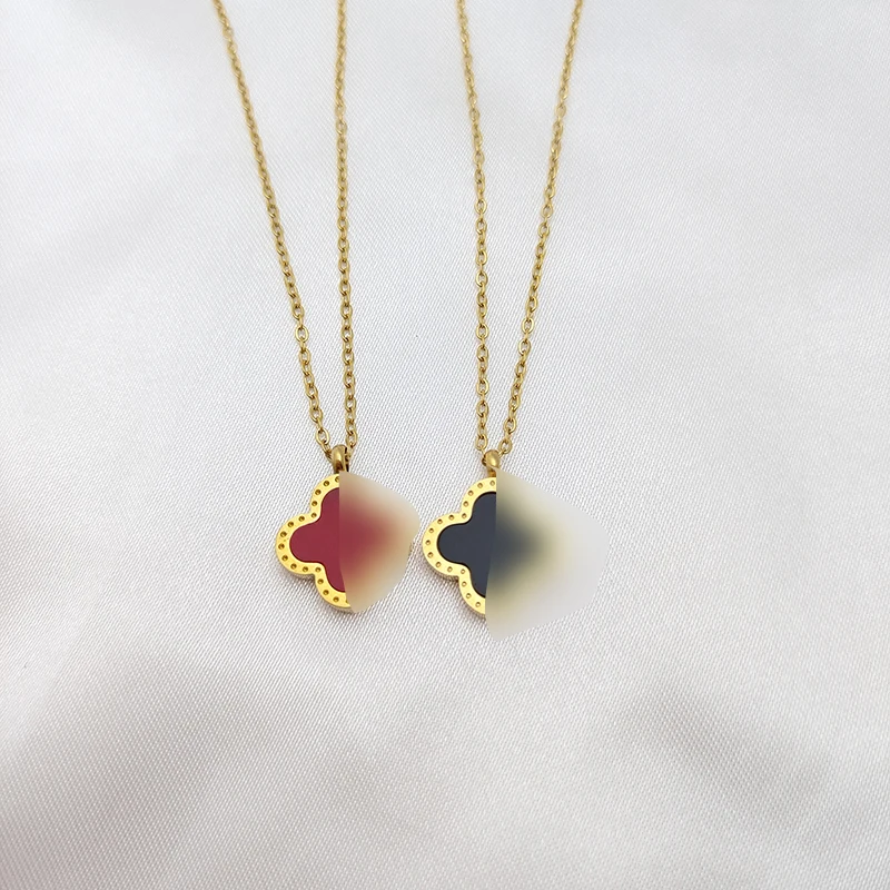 stainless steel necklace for women four flower classic necklaces for women Gold Silver Color Fashion red black Necklaces Jewelry 
stainless steel necklace for women four flower classic necklaces for women Gold Silver Color Fashion red black Necklaces Jewelry