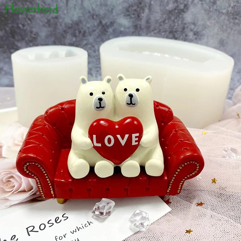 Valentine's Day LOVE Cartoon Love Couple Polar Bear Sofa Silicone Mold Aromatherapy Plaster Resin Epoxy Decoration
Valentine's Day LOVE Cartoon Love Couple Polar Bear Sofa Silicone Mold Aromatherapy Plaster Resin Epoxy Decoration