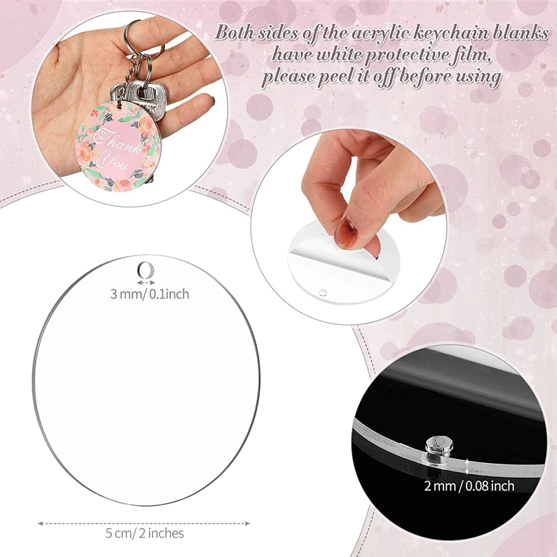 HOT! 150 Pcs Round Acrylic Keychain Blanks 2 Inches Clear Acrylic Circles Discs Transparent for DIY Keychain Craft Project
HOT! 150 Pcs Round Acrylic Keychain Blanks 2 Inches Clear Acrylic Circles Discs Transparent for DIY Keychain Craft Project