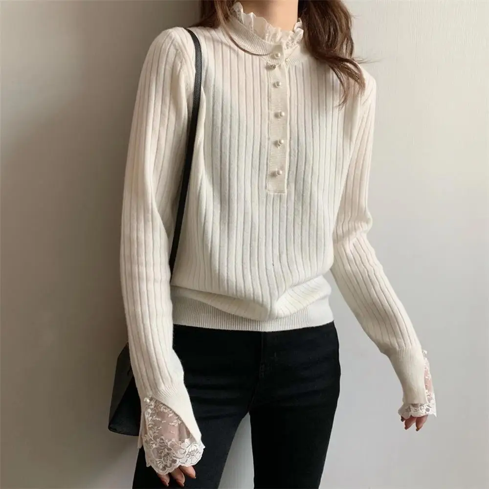 New Winter Women'S Sweater Fashion Casual Lace Side Collar Knitted Pullover Temperament Warm Long-Sleeved Top
New Winter Women'S Sweater Fashion Casual Lace Side Collar Knitted Pullover Temperament Warm Long-Sleeved Top