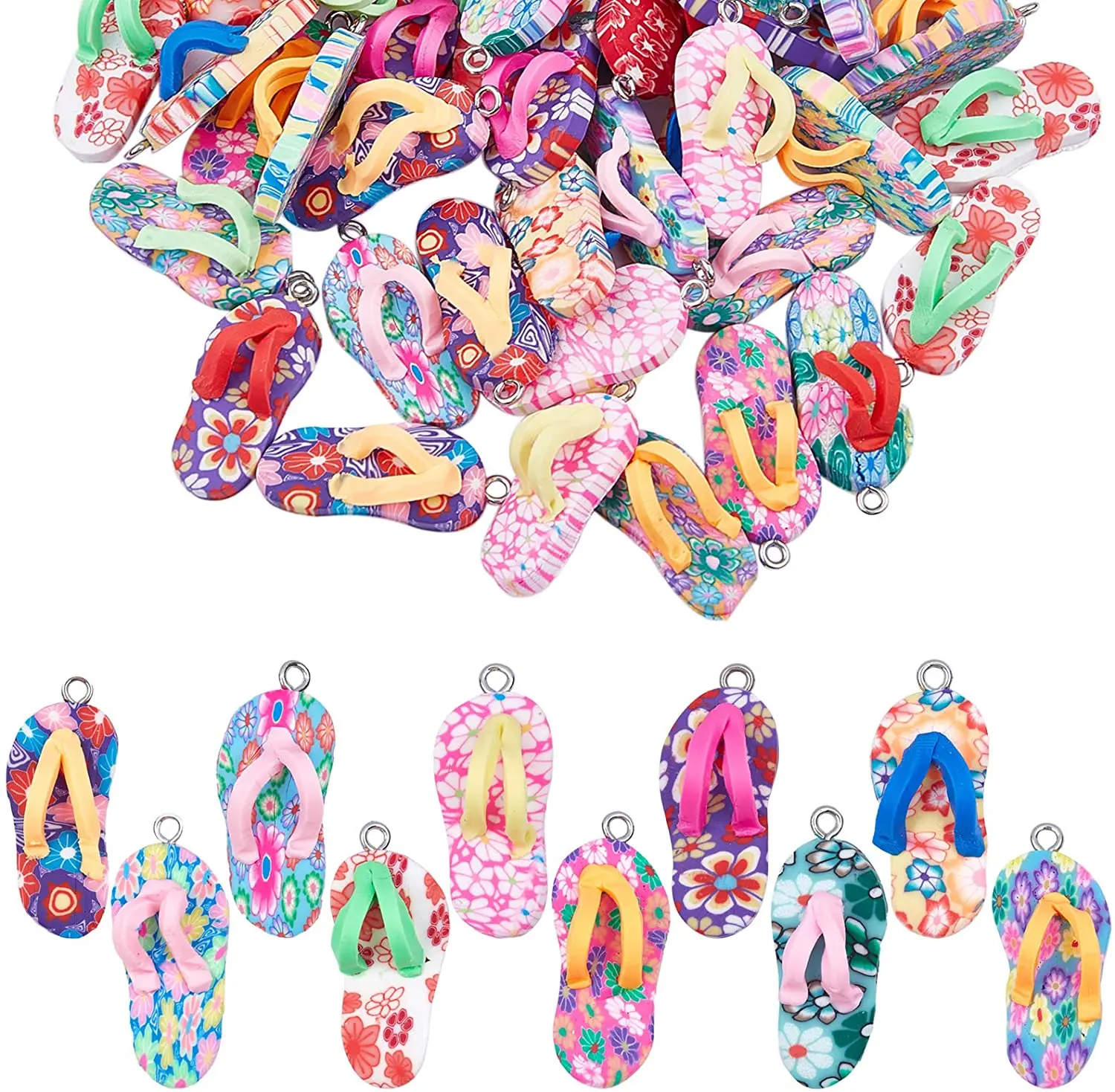 50 шт. глиняные шлепанцы шармы Подвеска DIY Ювелирные изделия Мини тапочки шармы цветная Полимерная глина шармы для женщин девушек Изготовлен... 
50 шт. глиняные шлепанцы шармы Подвеска DIY Ювелирные изделия Мини тапочки шармы цветная Полимерная глина шармы для женщин девушек Изготовлен...