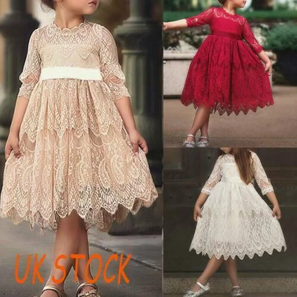 Girl Medium Long Sleeve Princess Dress Summer Pink Cute Round Neck Lace Cut Out Skirt Party Tunic Dresses Flower Kids Wedding
Girl Medium Long Sleeve Princess Dress Summer Pink Cute Round Neck Lace Cut Out Skirt Party Tunic Dresses Flower Kids Wedding