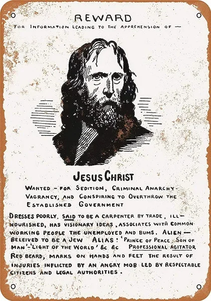 Jesus Christ Wanted Retro tin sign nostalgic ornament metal poster garage art deco bar cafe shop
Jesus Christ Wanted Retro tin sign nostalgic ornament metal poster garage art deco bar cafe shop