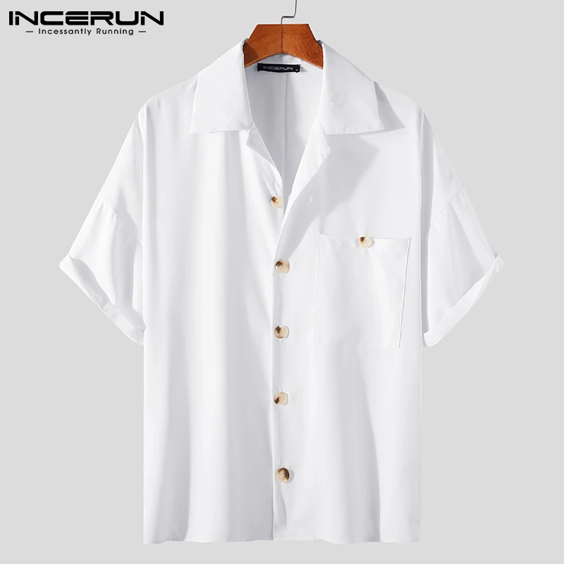 2021 Men Shirt Solid Color Streetwear Lapel Short Sleeve Button Loose Camisas Pockets Summer Korean Casual Shirts INCERUN S-5XL
2021 Men Shirt Solid Color Streetwear Lapel Short Sleeve Button Loose Camisas Pockets Summer Korean Casual Shirts INCERUN S-5XL