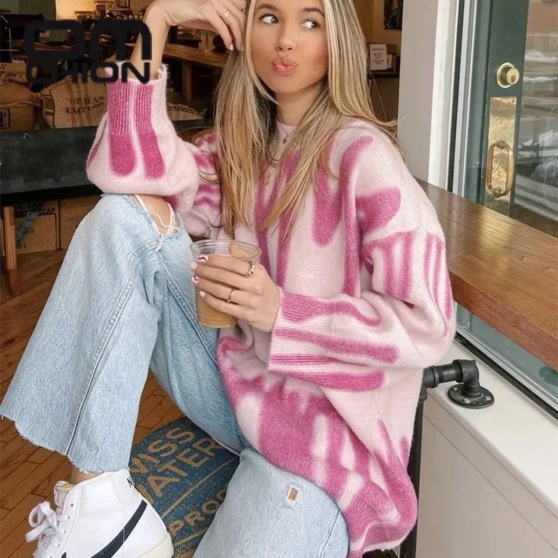 OMCHION Top Femme 2021 New O Neck Korean Fashion Tie Dye Print Long Sweater Women Casual Loose Oversized Pullover Jumper BT75
OMCHION Top Femme 2021 New O Neck Korean Fashion Tie Dye Print Long Sweater Women Casual Loose Oversized Pullover Jumper BT75