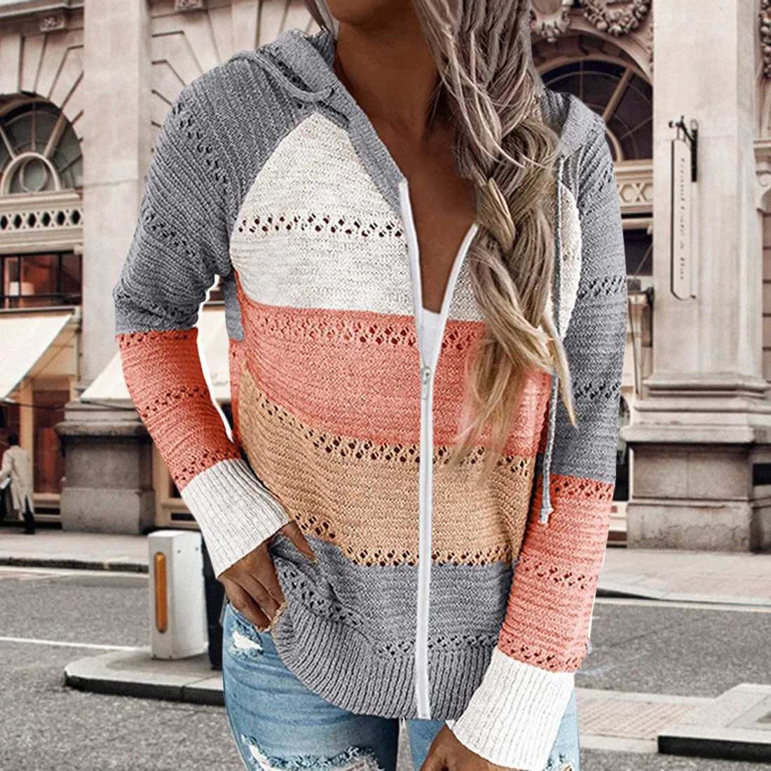 Spring Tops Women's Pullovers New Fashion Patchwork Hooded Ladies Hoodies Long Sleeves Casual Clothing V-Neck Female Sweatshirt
Spring Tops Women's Pullovers New Fashion Patchwork Hooded Ladies Hoodies Long Sleeves Casual Clothing V-Neck Female Sweatshirt
